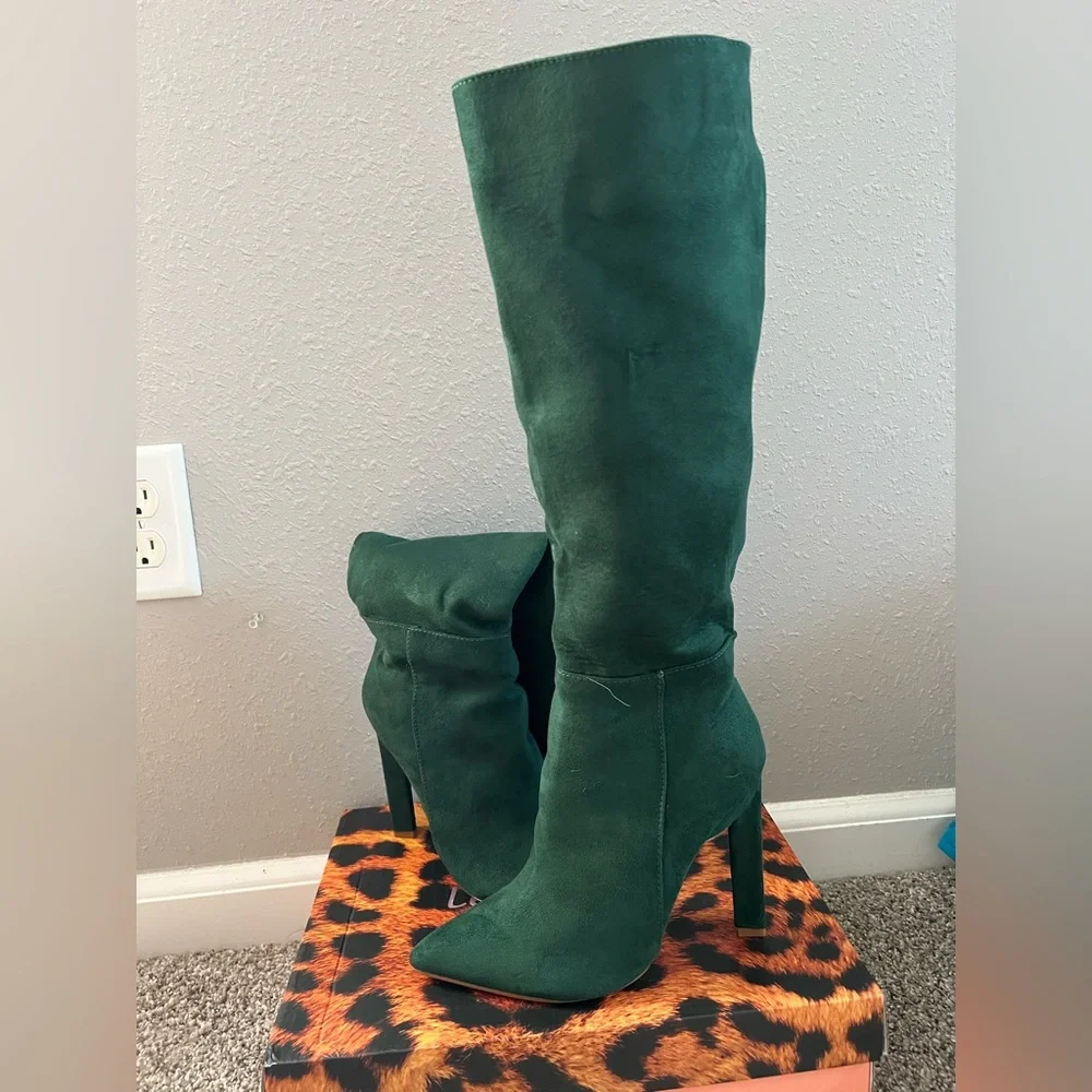 Yoki Over the Knee Green Boots